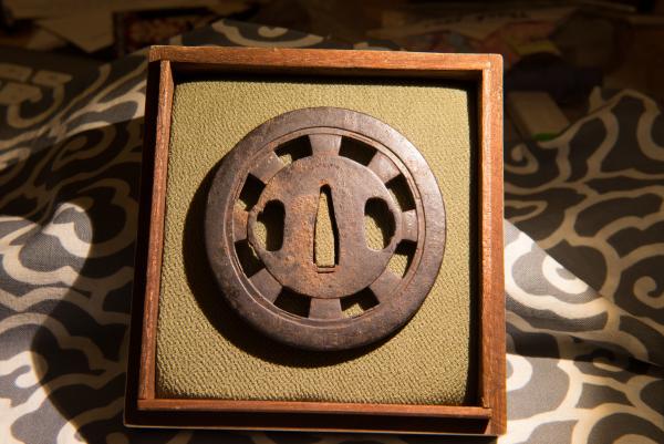 Signed Wheel Sukashi Tsuba